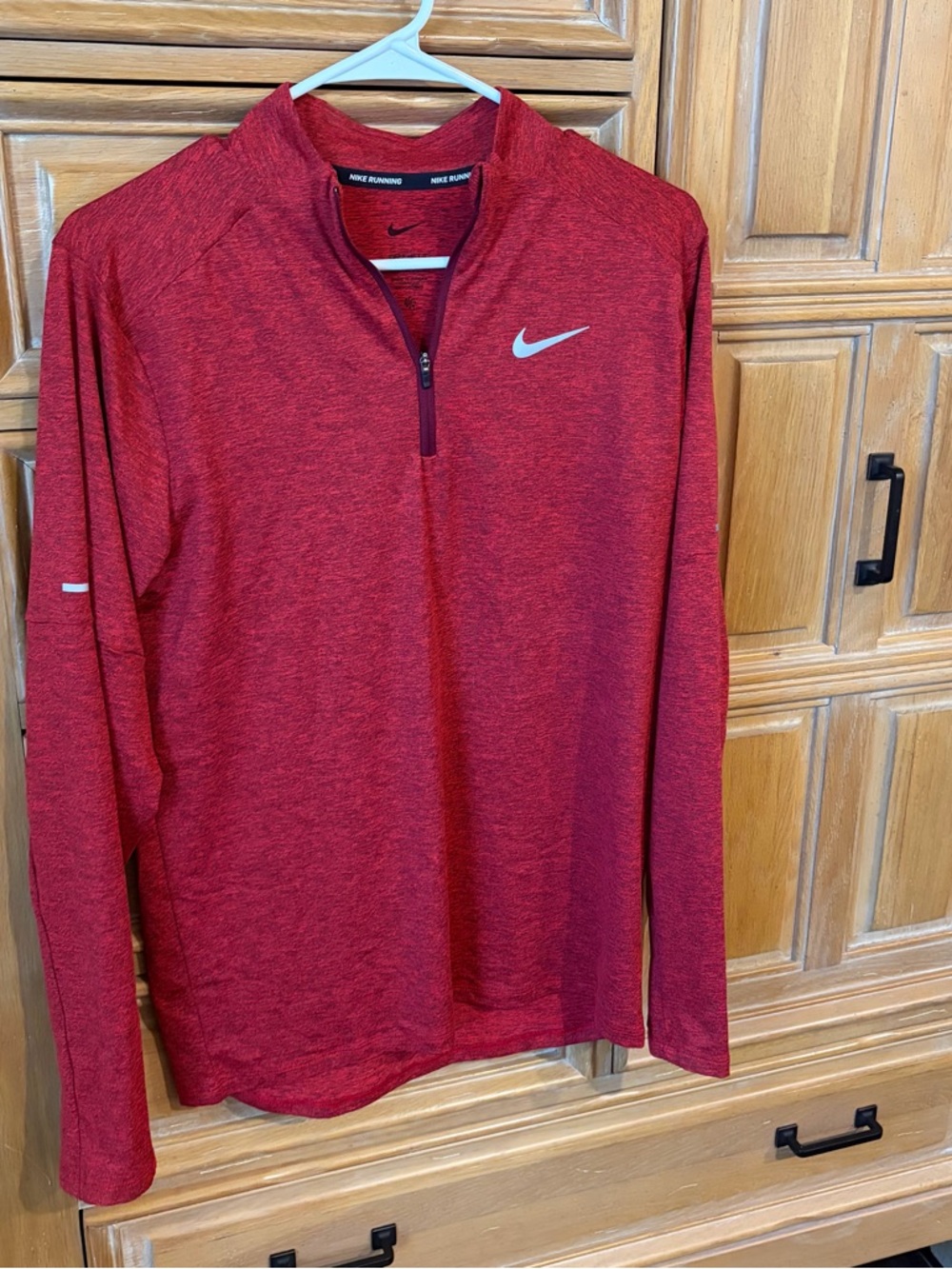 Nike Red Heather Half-Zip Running Top